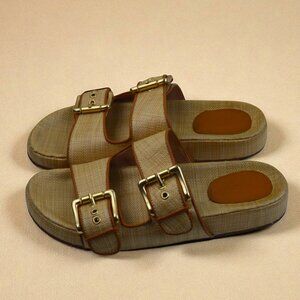 J.Crew Colby Wide-Strap Buckle Sandal Raffia | Women’s 8